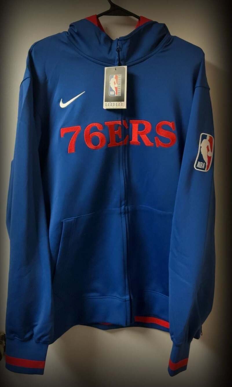 Nike NBA Philadelphia 76ers Dri-FIT Full-Zip Hoodie Royal Blue XL